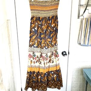 Floral tube top maxi dress